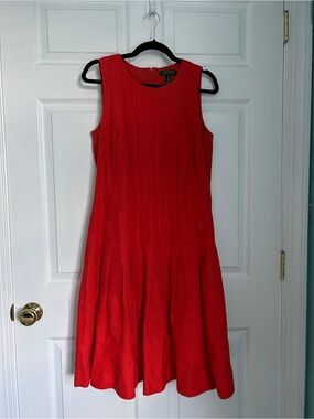 Sleeveless Coral/Orange A-Line Dress - Lauren Ralph Lauren